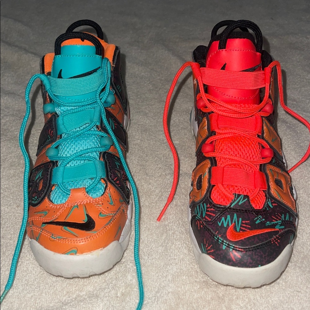 Nike boys Sneakers in Orange and Red with Teal Accents